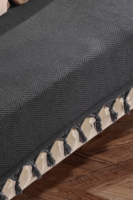 L'essentiel linge de maison Funda de Sofá Asya - Negro 115 x 200 cm